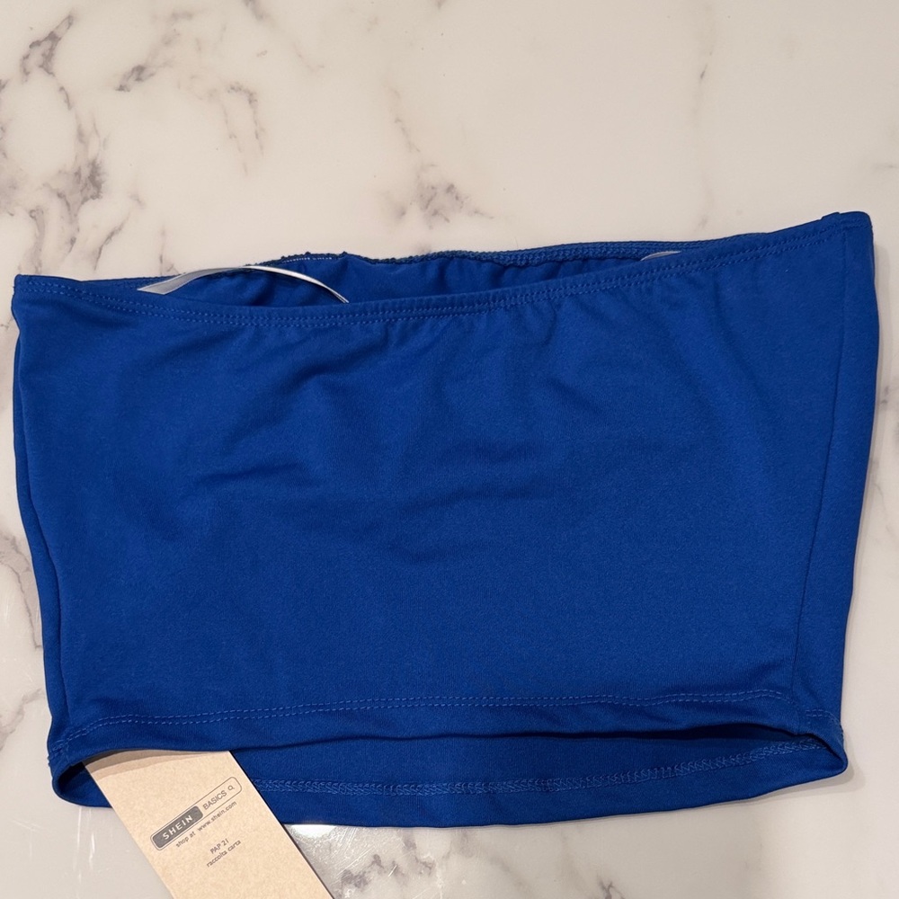 SHEIN Blue Tube Top